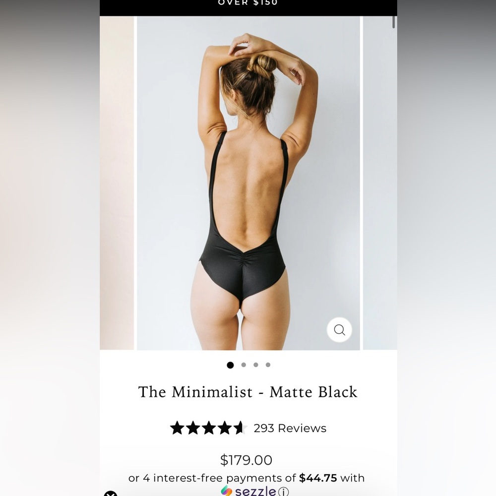 Londre The Minimalist Matte Black Flattering One Piece Bathingsuit